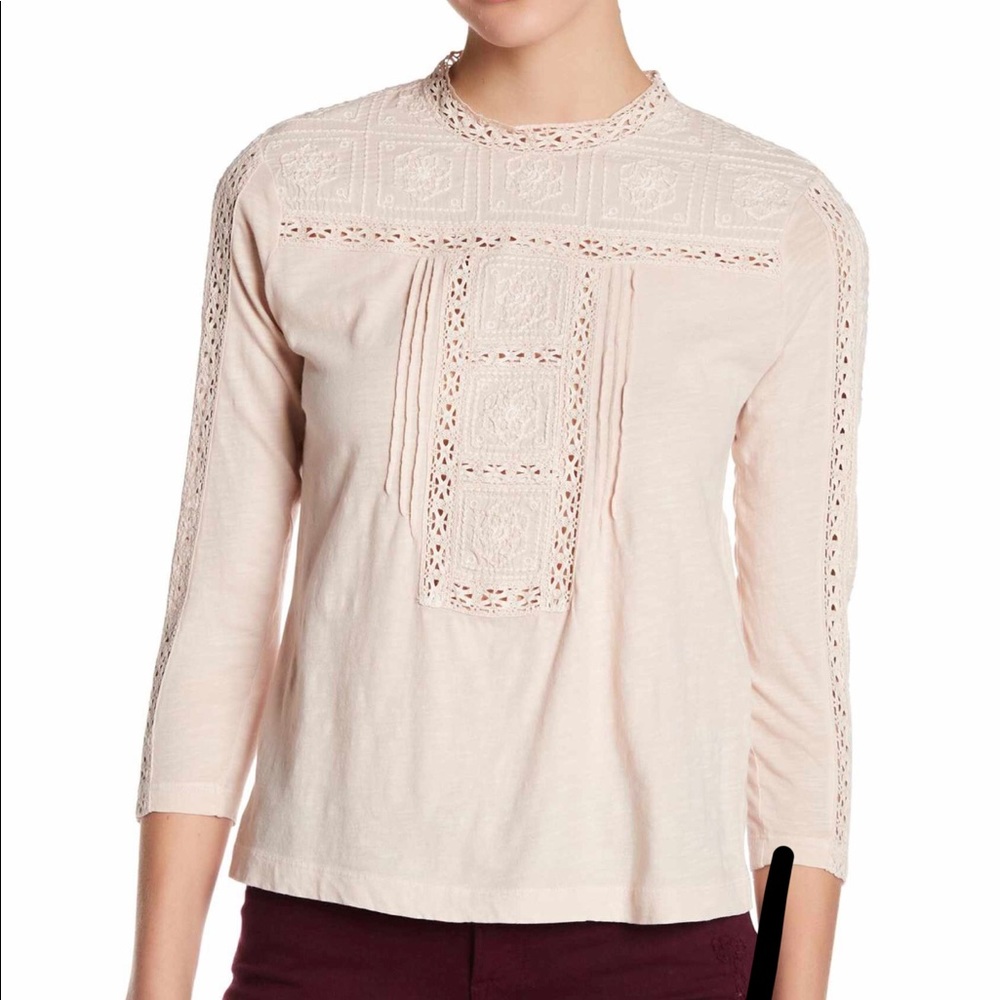 Lucky Brand embroidered yoke and detail shirt
